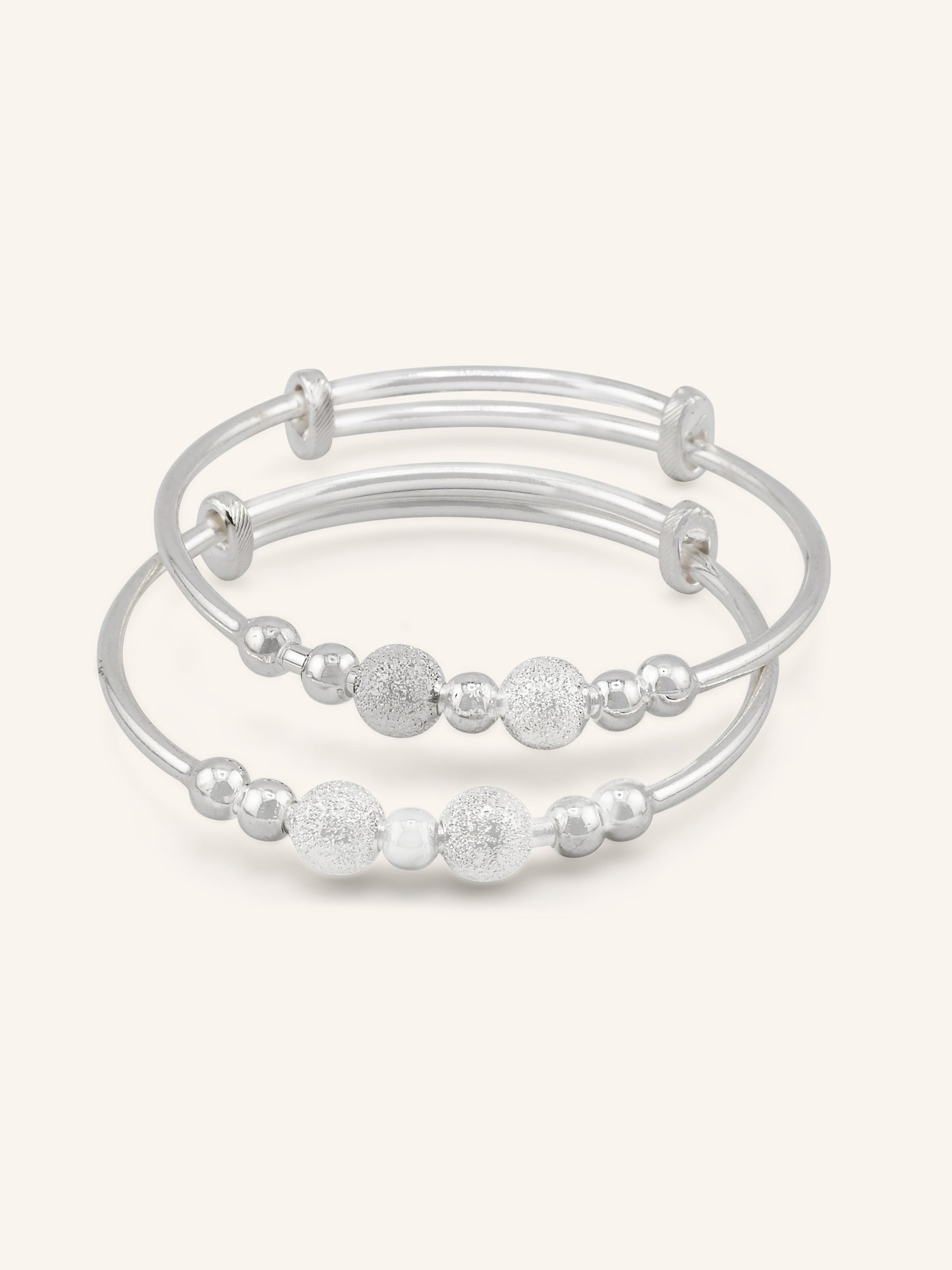 Silver Adjustable Pair Baby Bangle