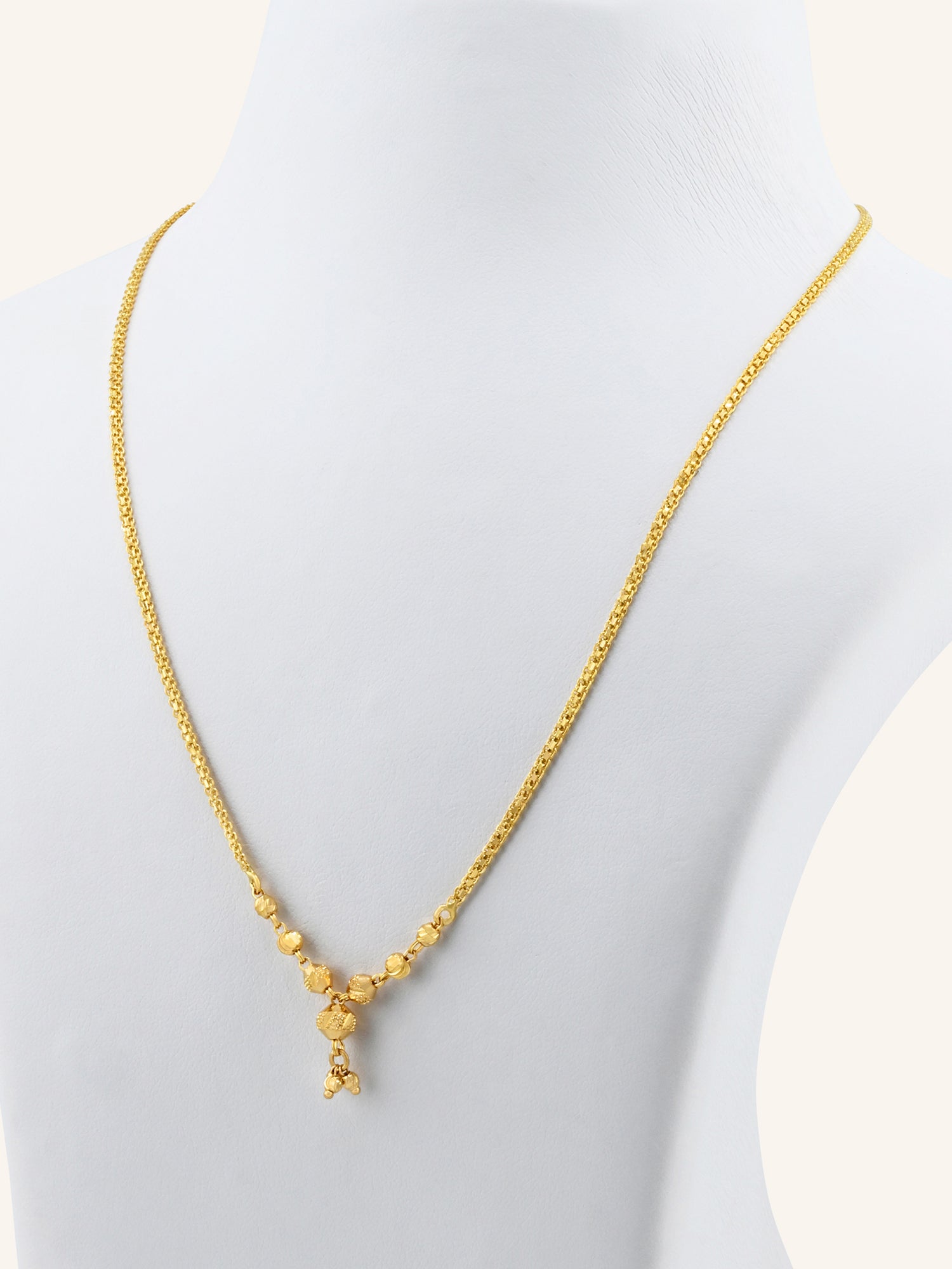 22ct Gold Ball Mala Fancy Chain