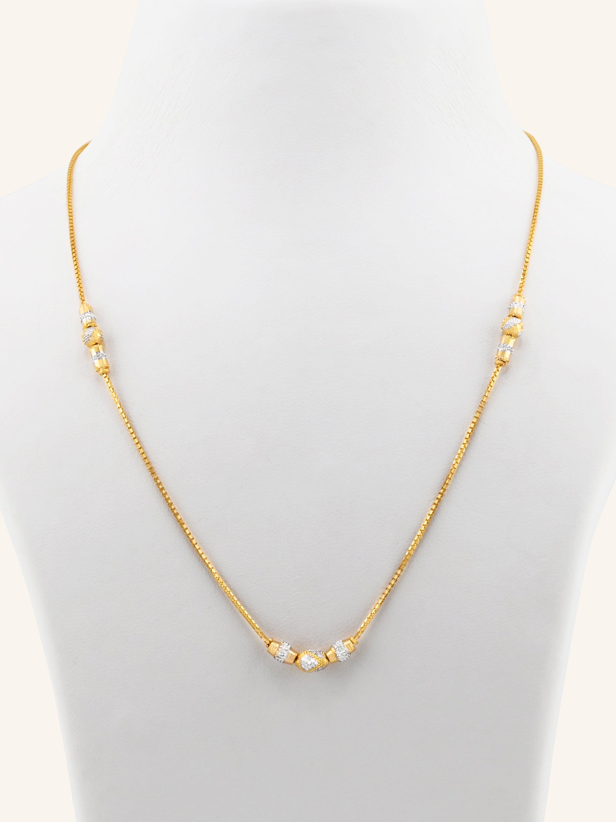 22ct Gold Two Tone Ball Chain