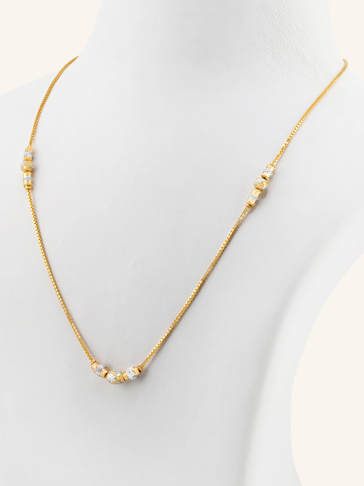 22ct Gold Two Tone Ball Chain