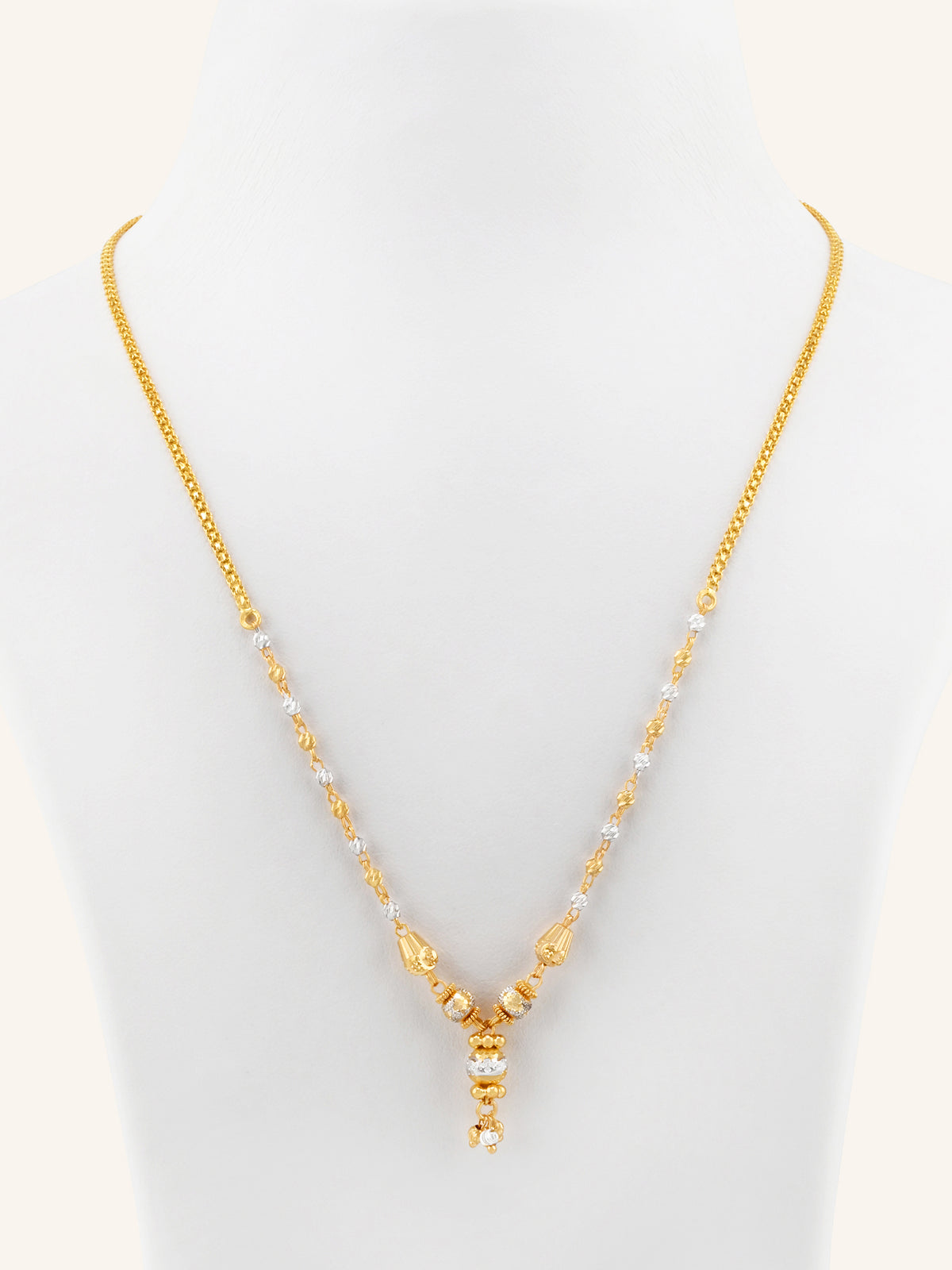 22ct Gold Two Tone Ball Mala Chain