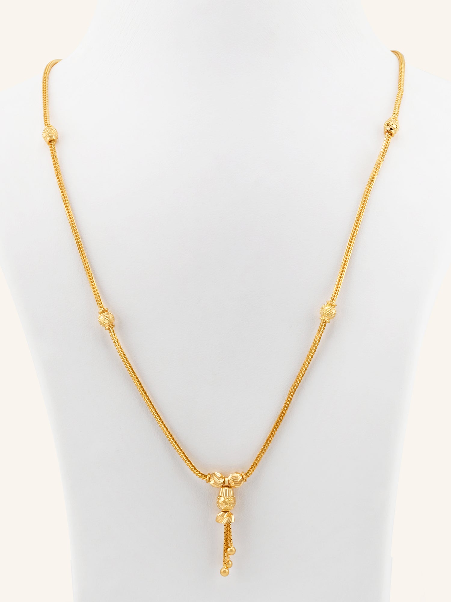 22ct Gold Ball Mala Fancy Chain