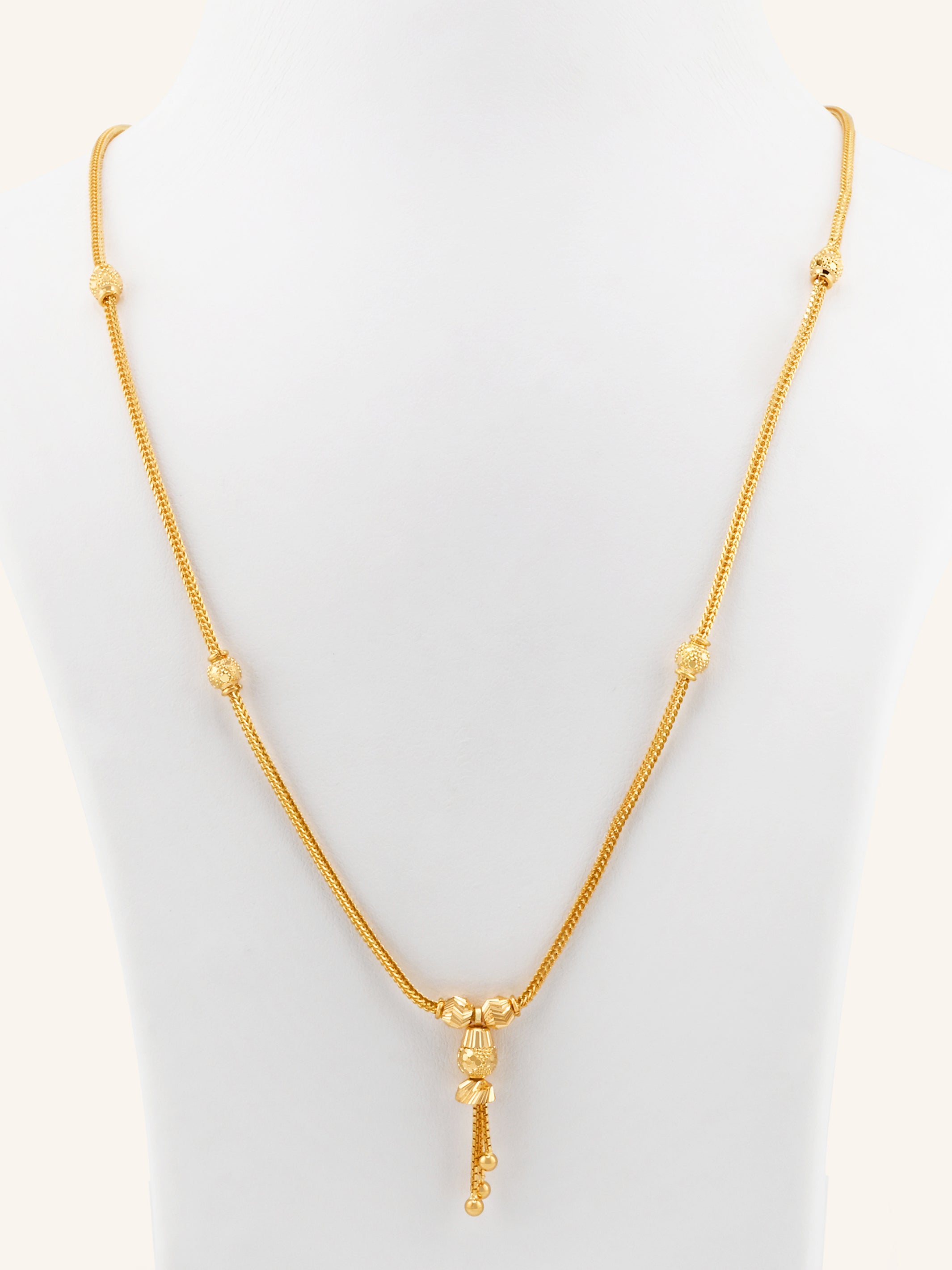 22ct Gold Ball Mala Fancy Chain