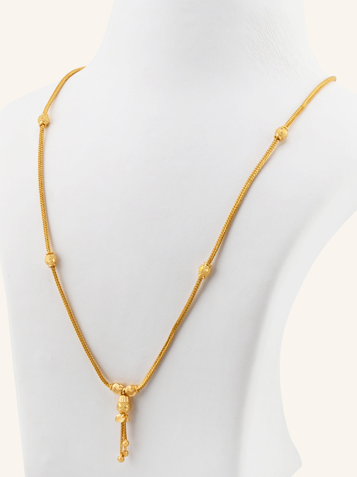 22ct Gold Ball Mala Fancy Chain