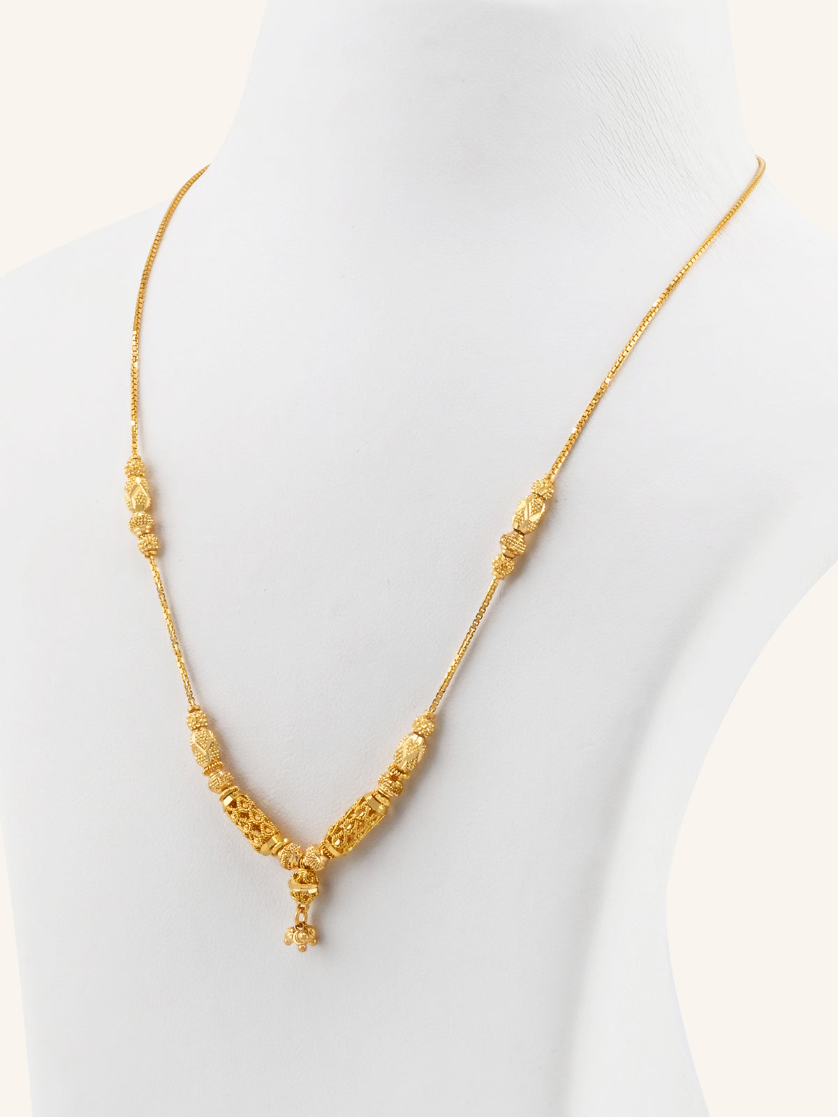 22ct Gold Ball Mala Fancy Chain