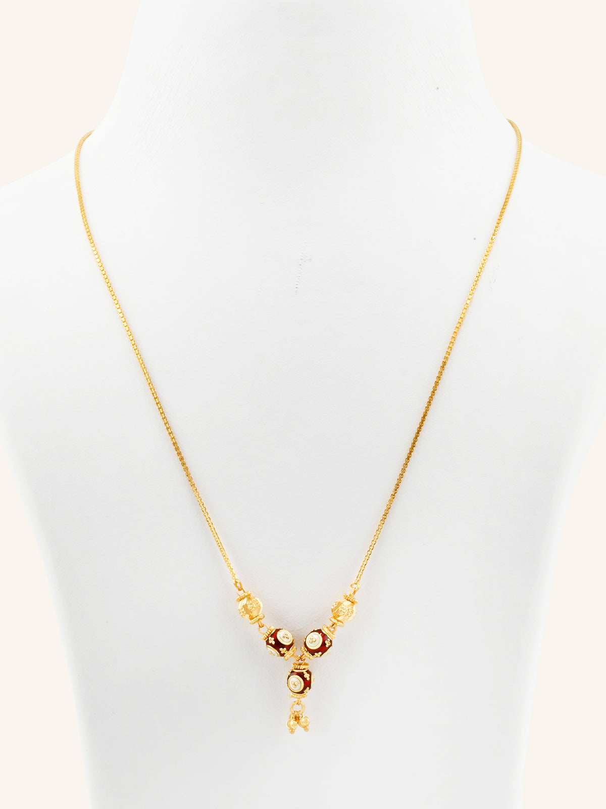 22ct Gold Meenakari Ball Chain