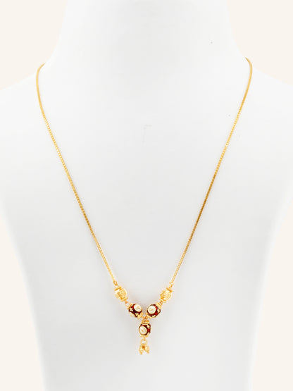 22ct Gold Meenakari Ball Chain