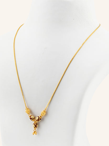 22ct Gold Meenakari Ball Chain