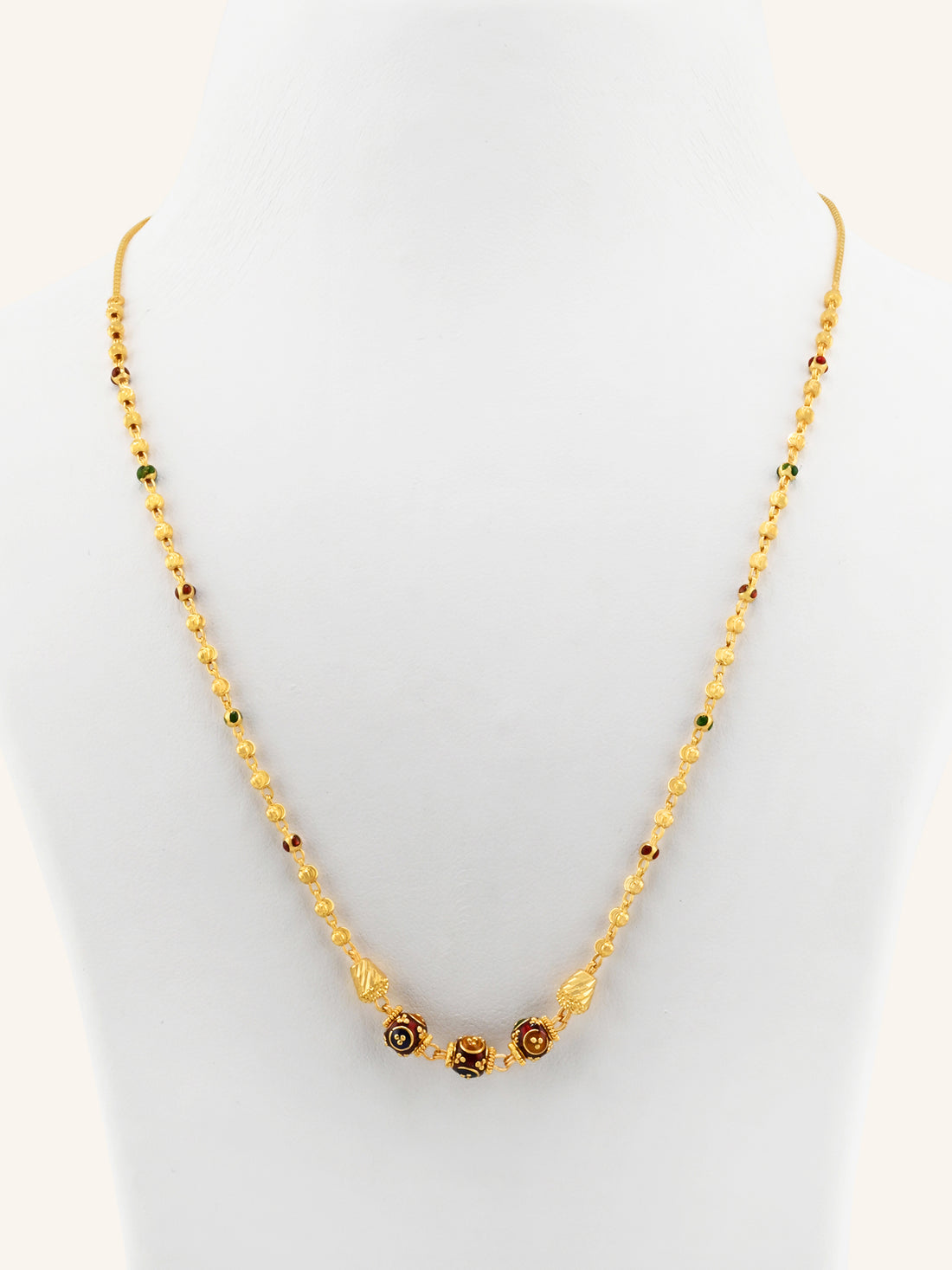22ct Gold Meenakari Ball Chain