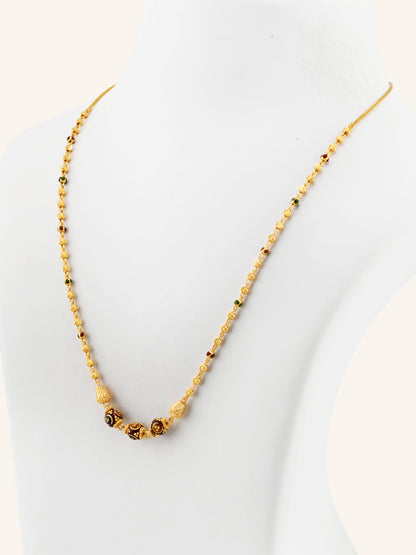 22ct Gold Meenakari Ball Chain