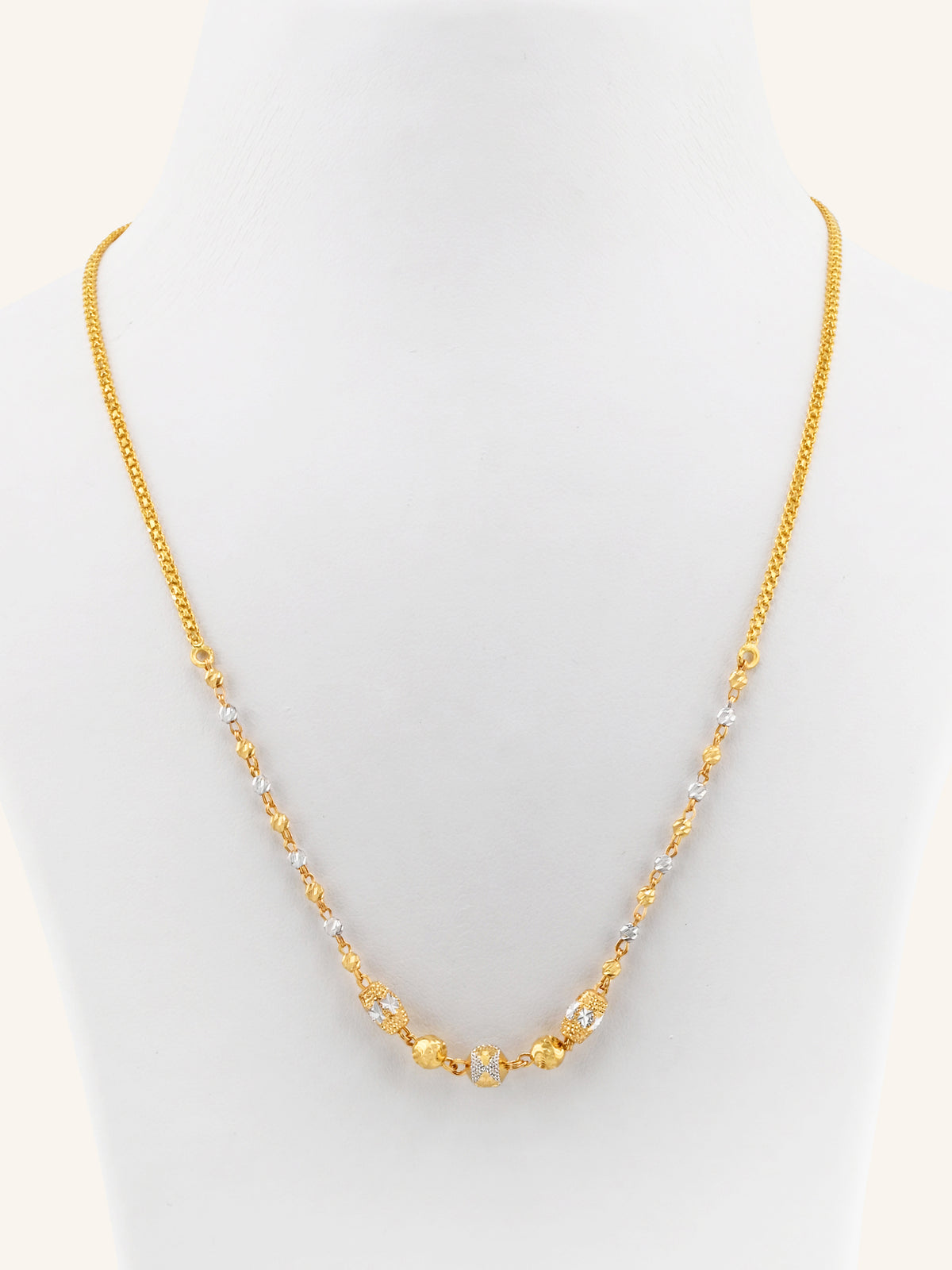 22ct Gold Two Tone Ball Chain