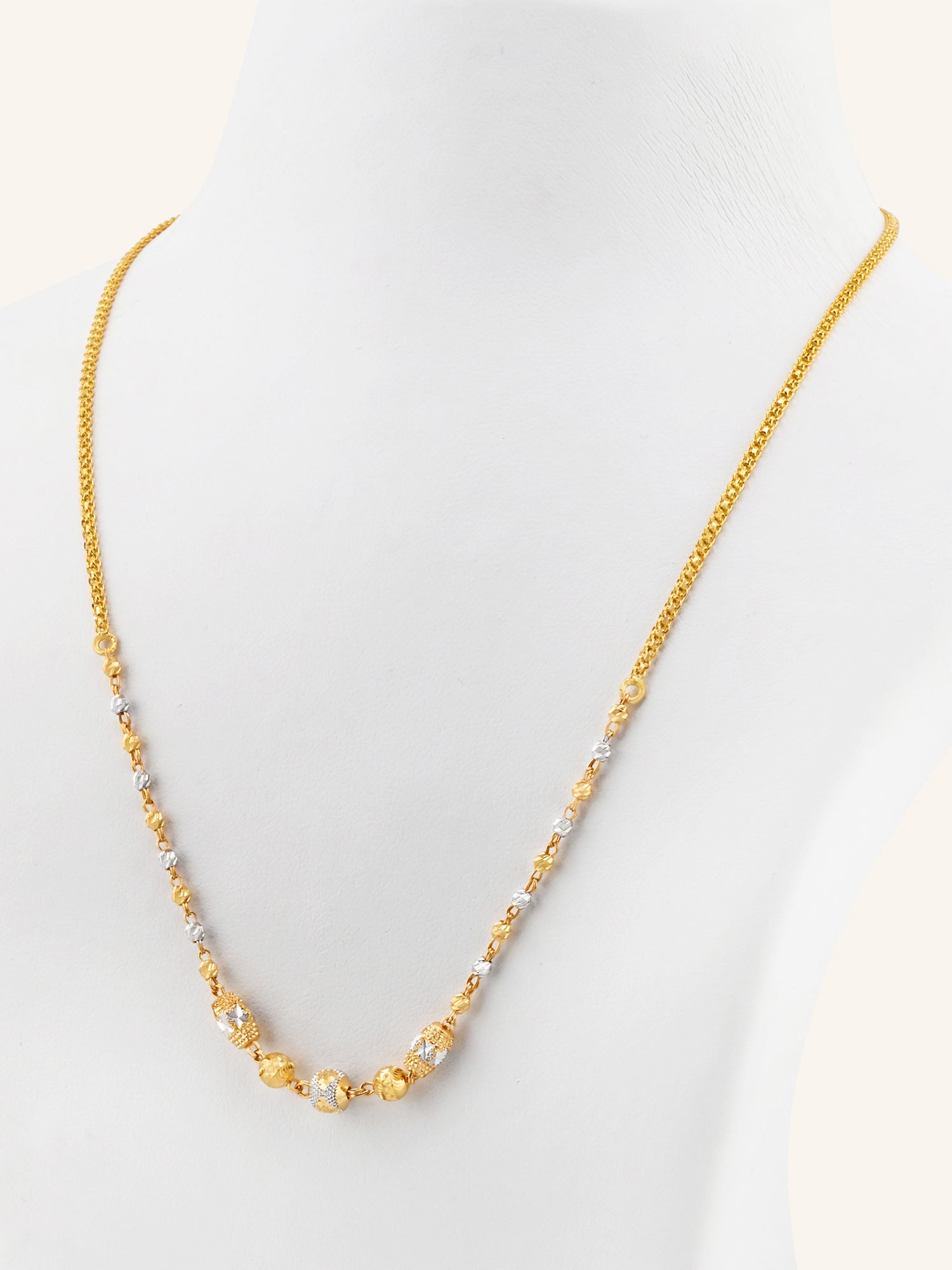 22ct Gold Two Tone Ball Chain