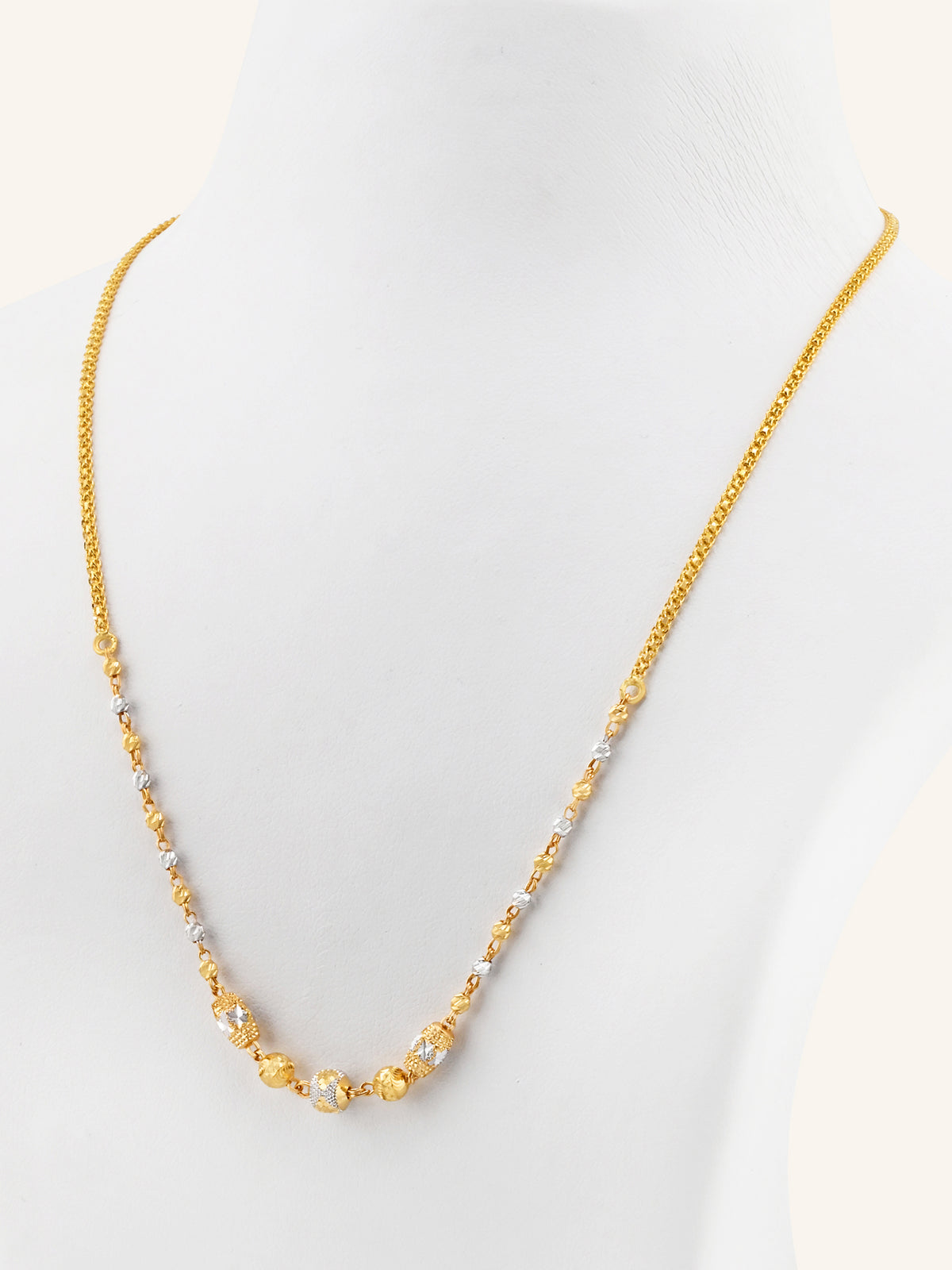 22ct Gold Two Tone Ball Chain