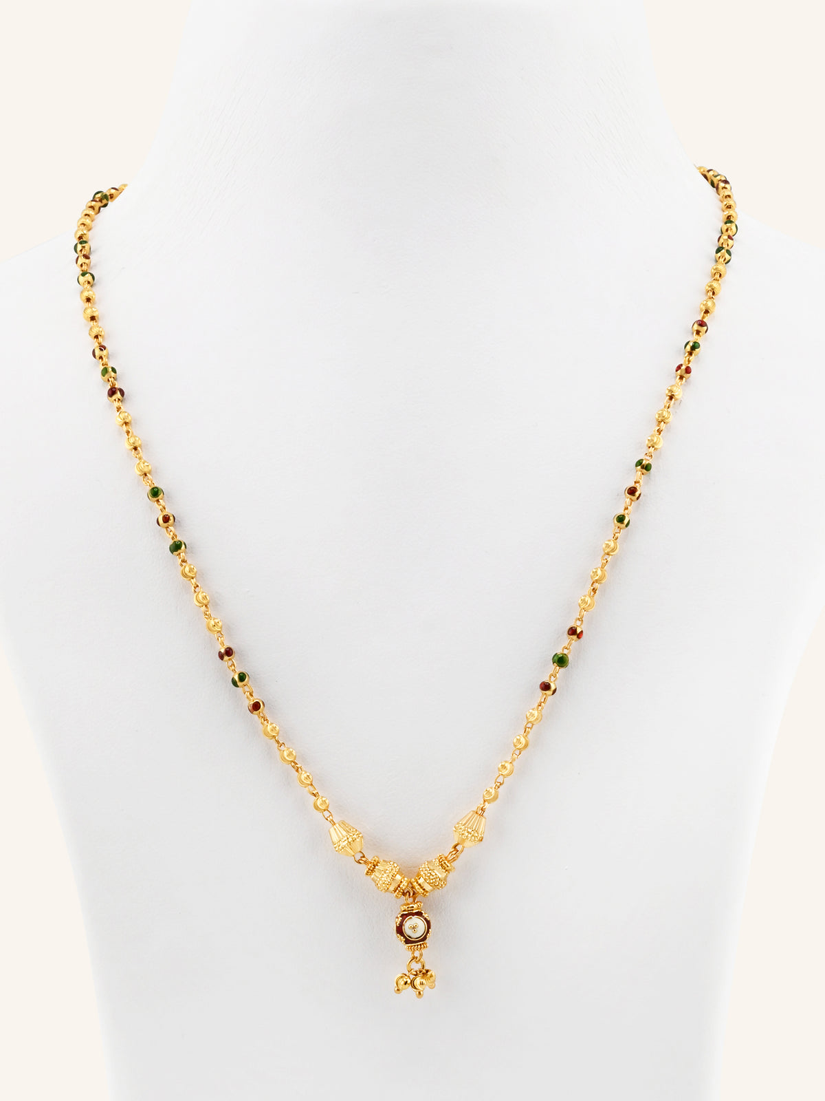 22ct Gold Meenakari Ball Chain