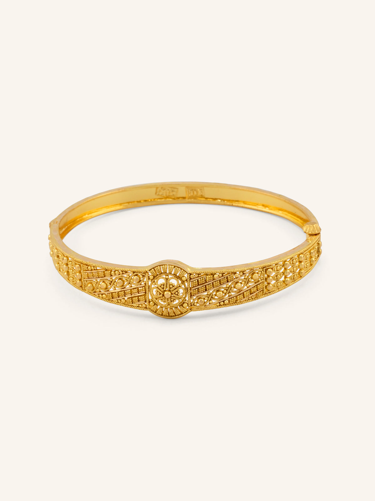 22ct Gold Filigree 1 Piece Screw Bangle