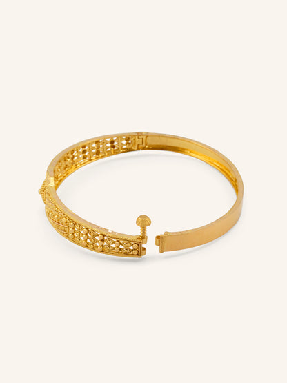22ct Gold Filigree 1 Piece Screw Bangle