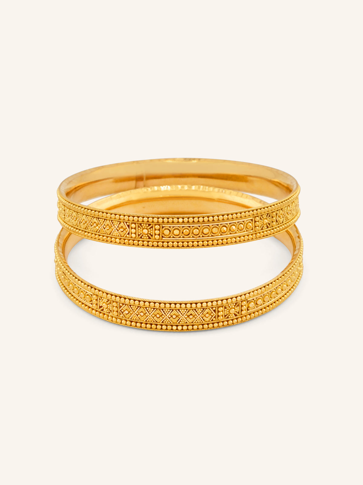 22ct Gold Filigree Pair Bangles