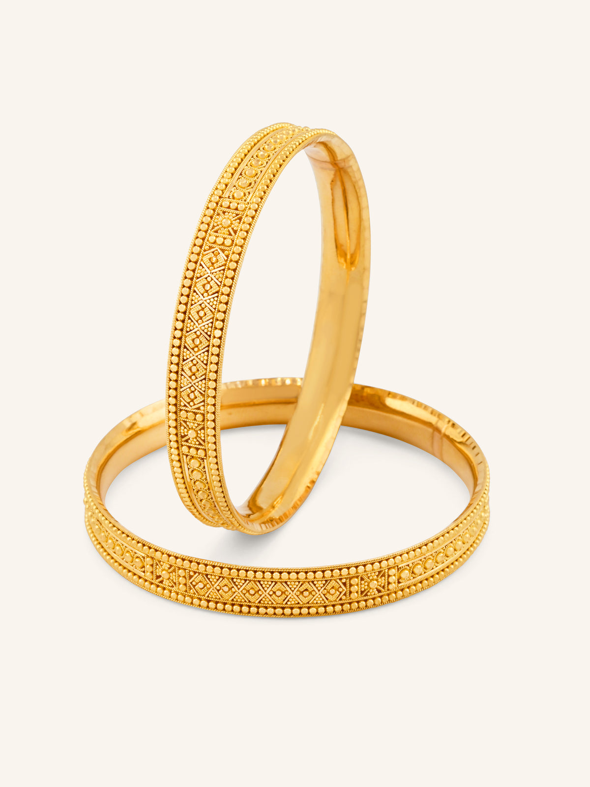 22ct Gold Filigree Pair Bangles
