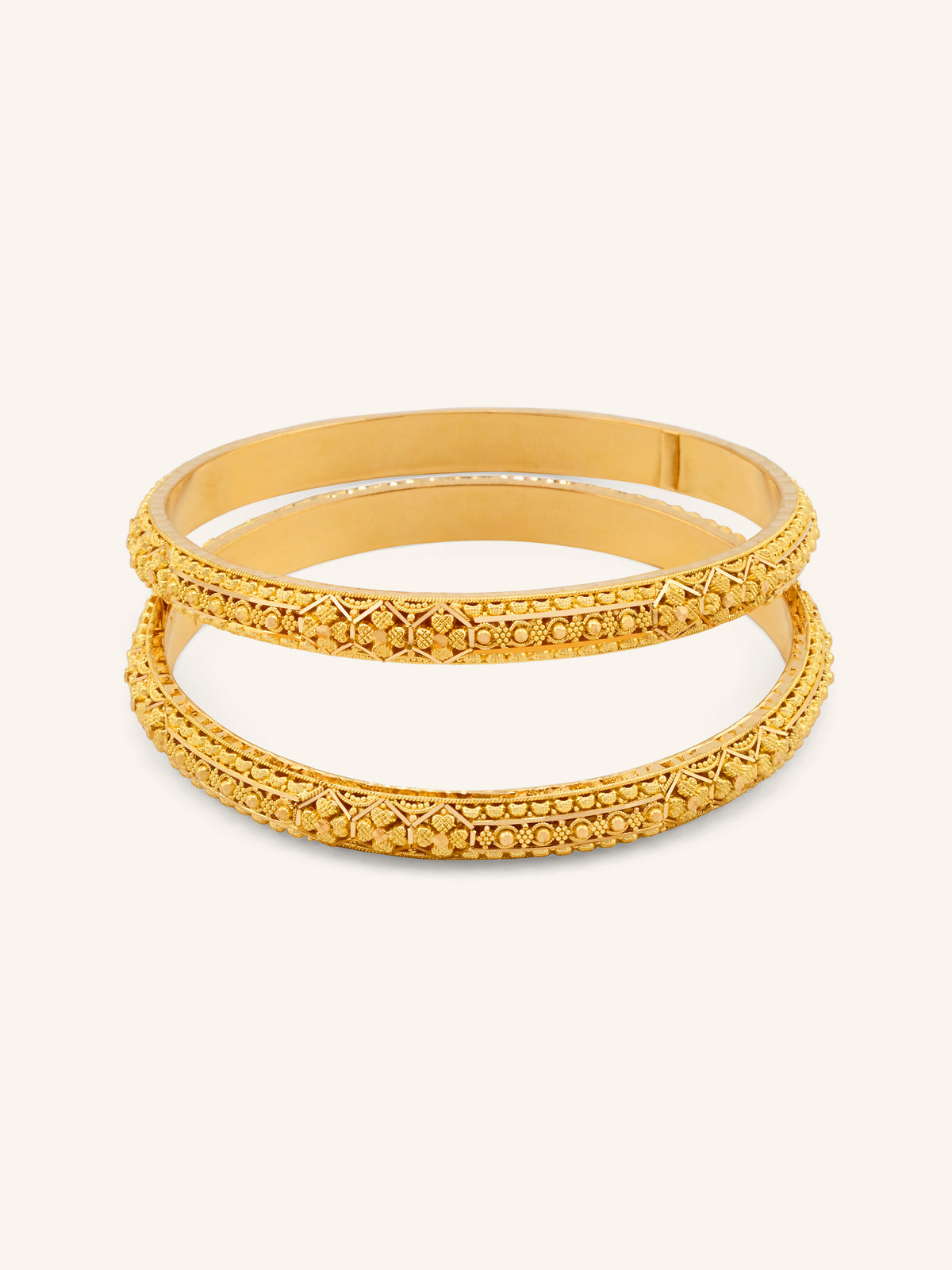 22ct Gold Filigree Pair Bangles