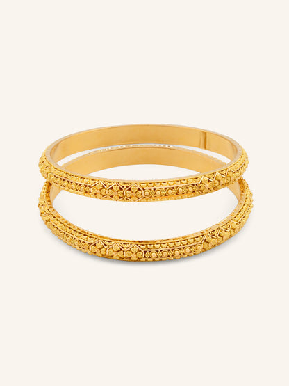 22ct Gold Filigree Pair Bangles