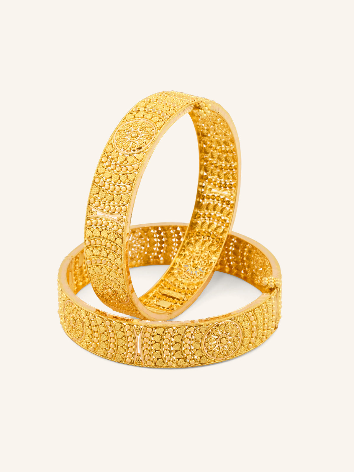 22ct Gold Screw Patta Pair Bangles