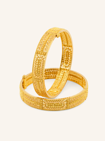 22ct Gold Screw Patta Pair Bangles
