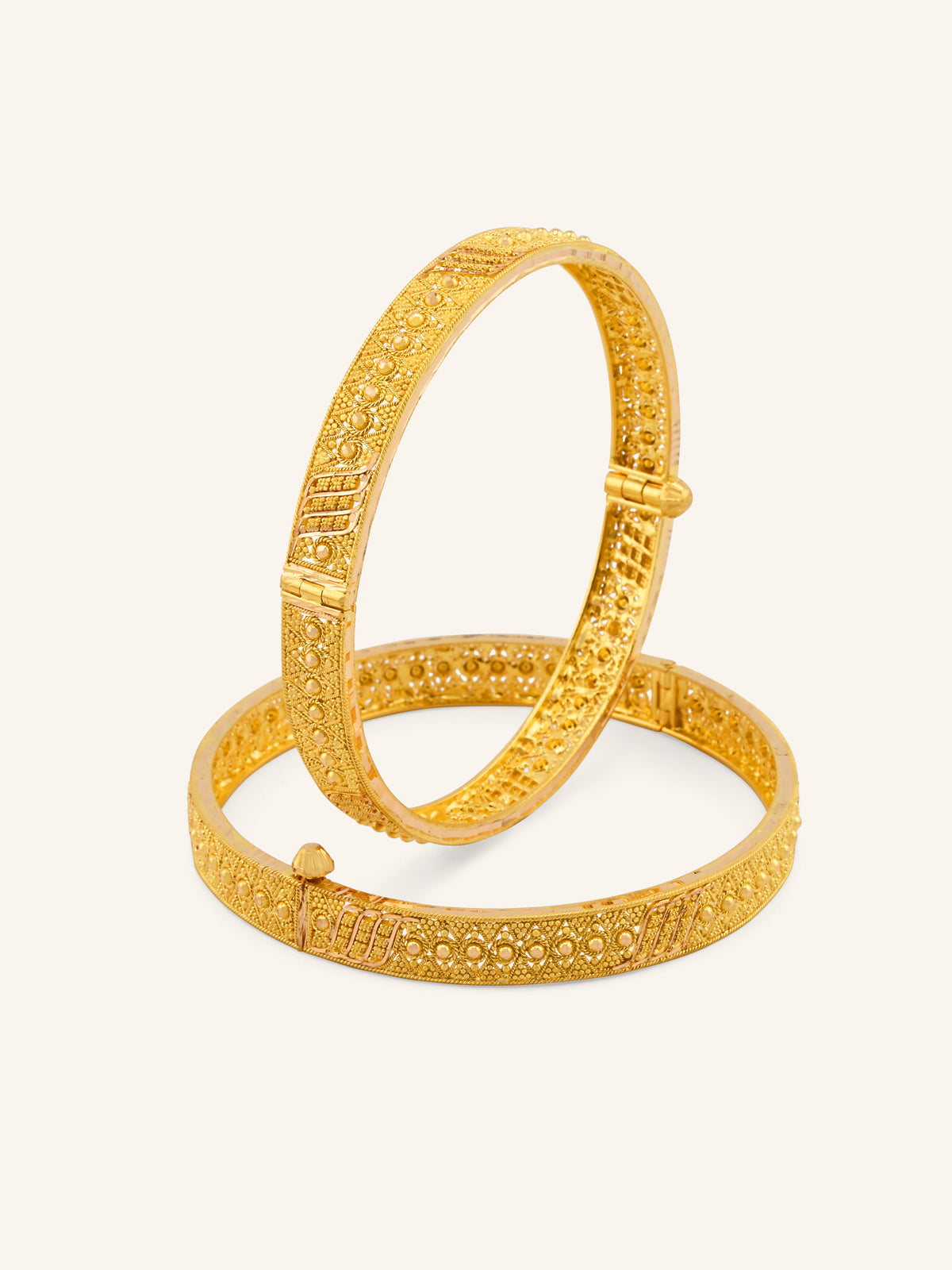 22ct Gold Screw Patta Pair Bangles