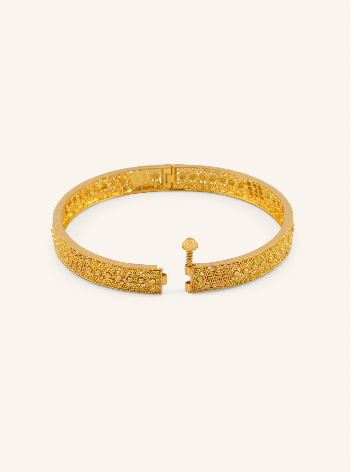 22ct Gold Screw Patta Pair Bangles