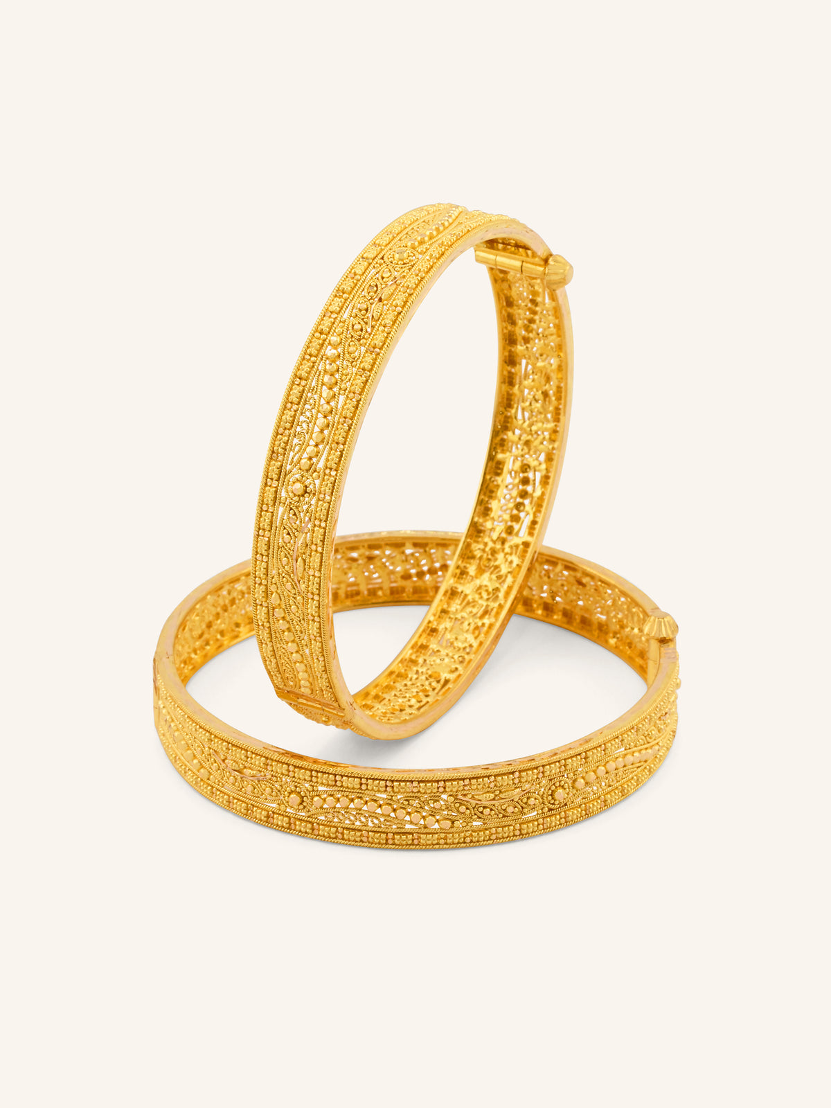 22ct Gold Screw Patta Pair Bangles