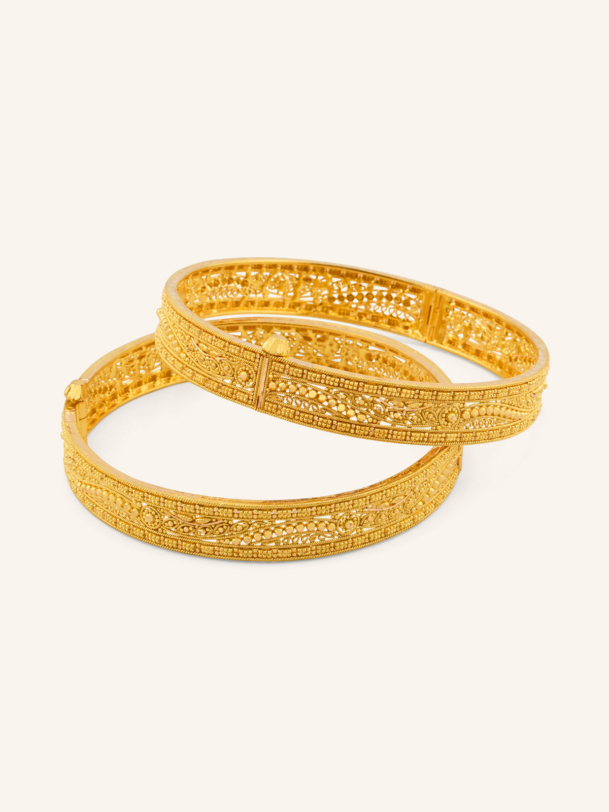 22ct Gold Screw Patta Pair Bangles