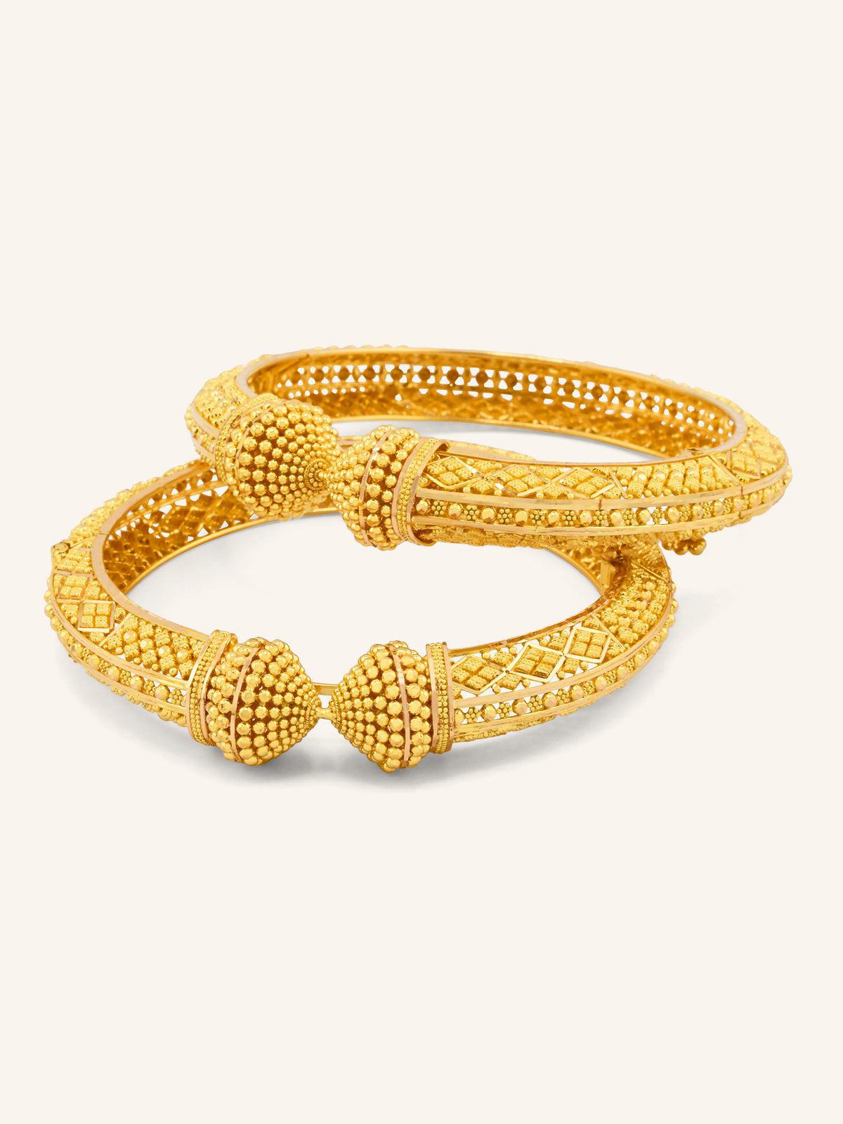 22ct Gold Filigree Pair Screw Bangle