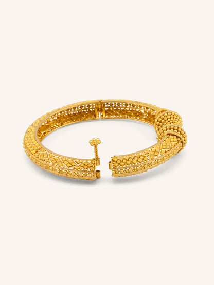 22ct Gold Filigree Pair Screw Bangle