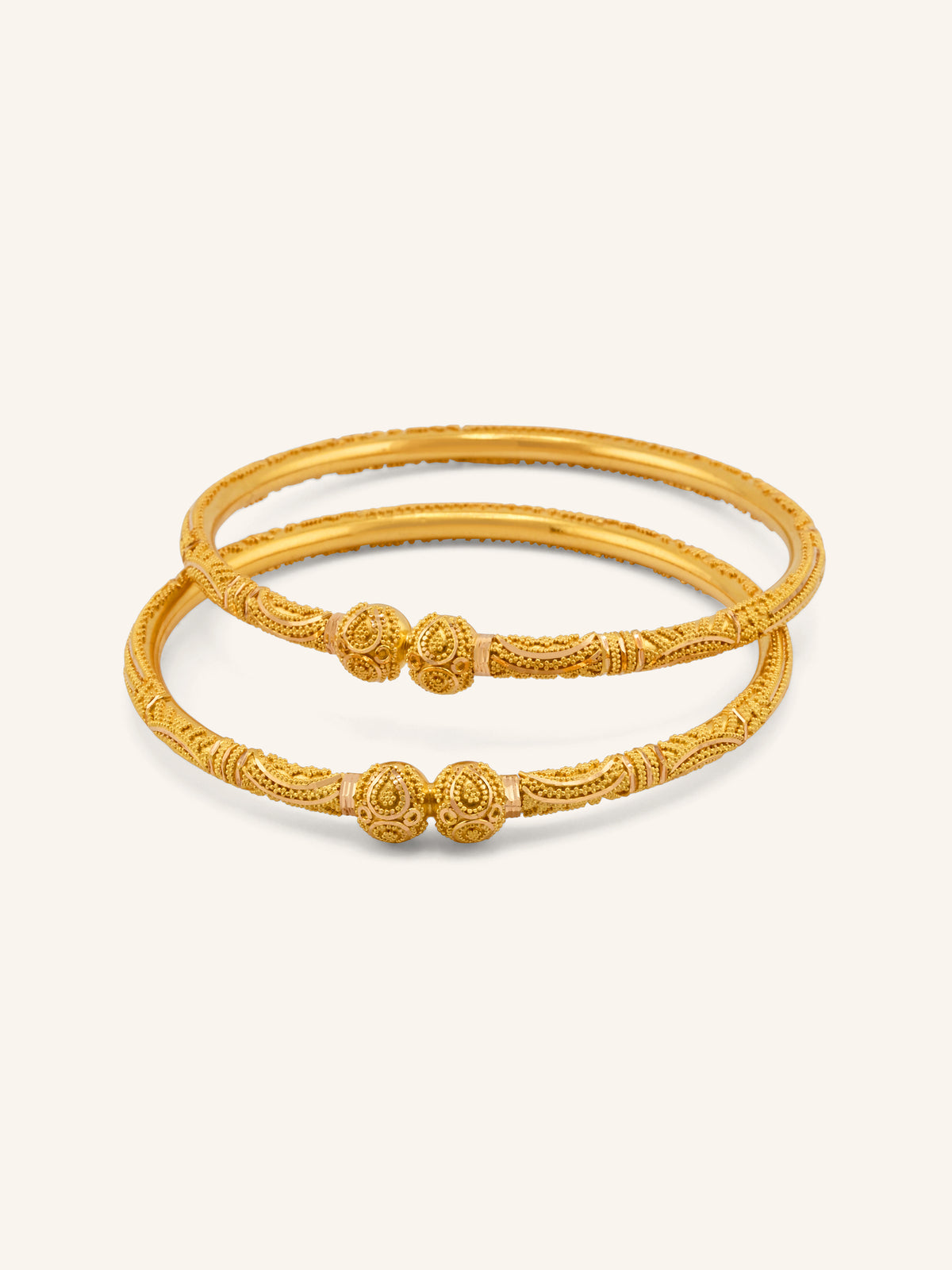 22ct Gold Filigree Pair Bangle