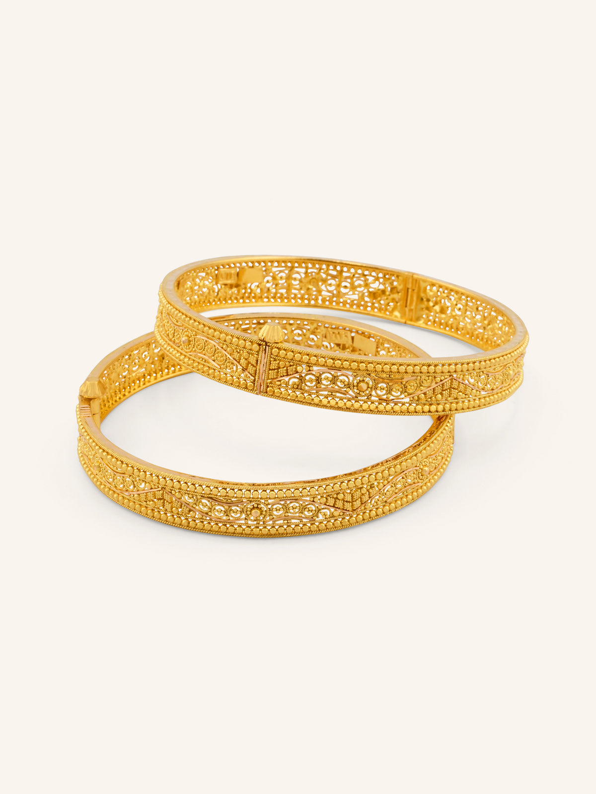 22ct Gold Screw Patta Pair Bangles