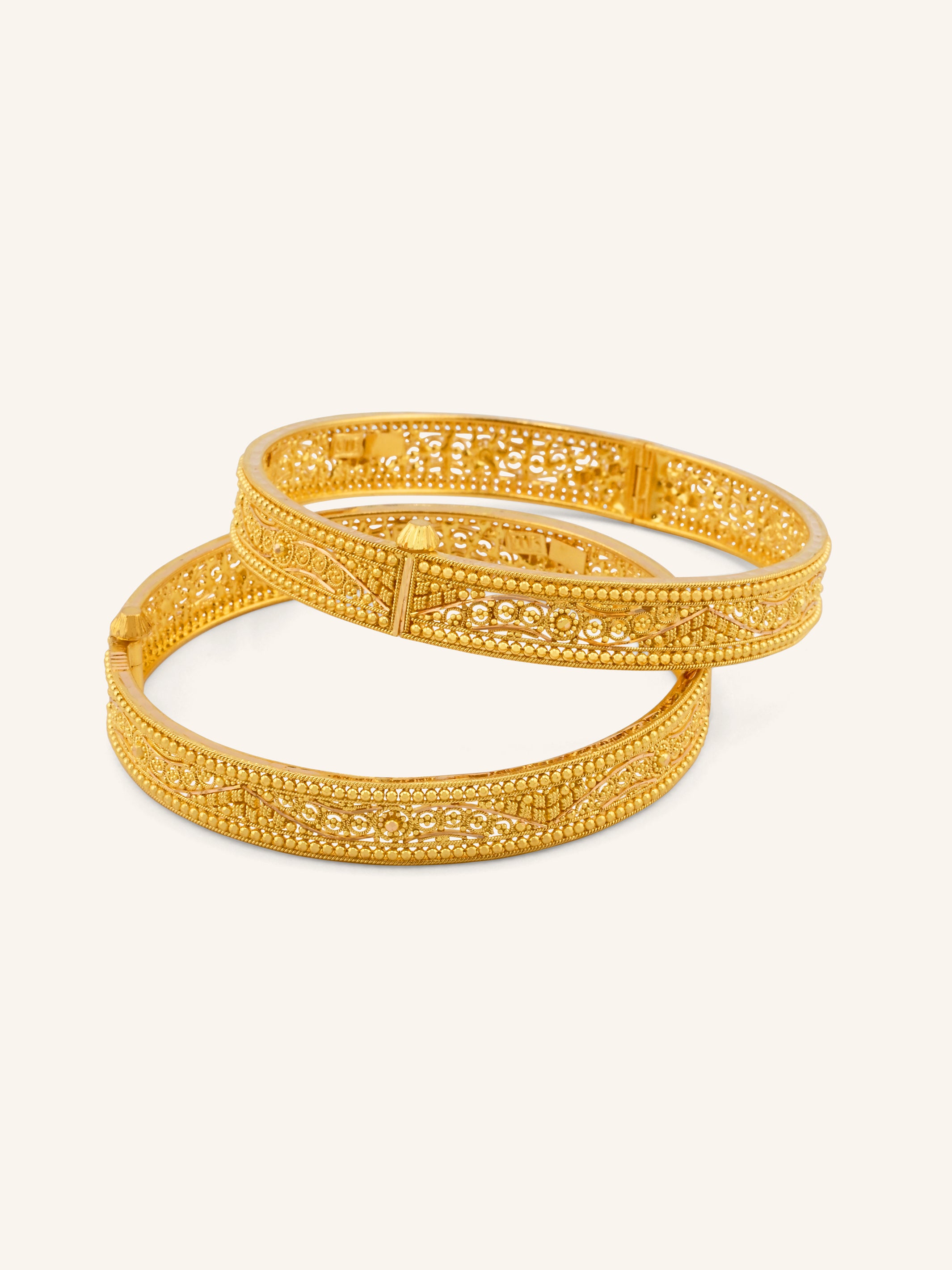 22ct Gold Screw Patta Pair Bangles