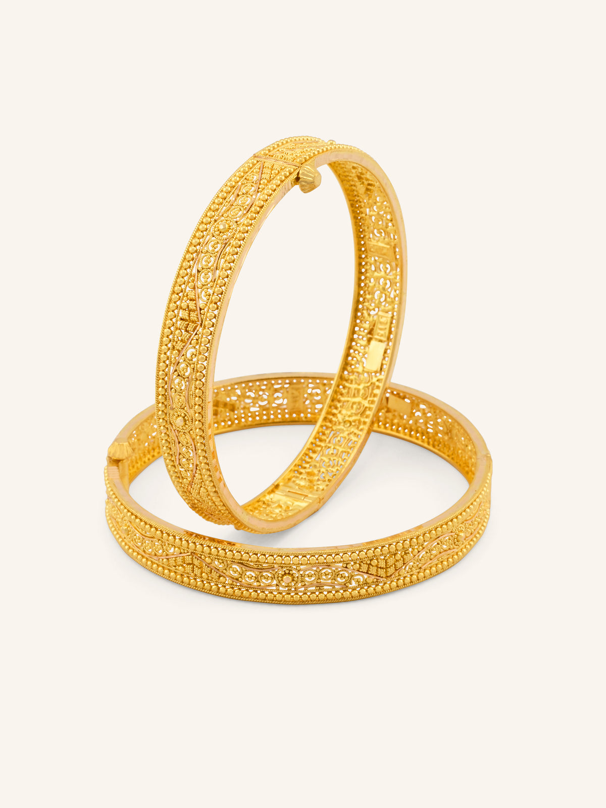 22ct Gold Screw Patta Pair Bangles