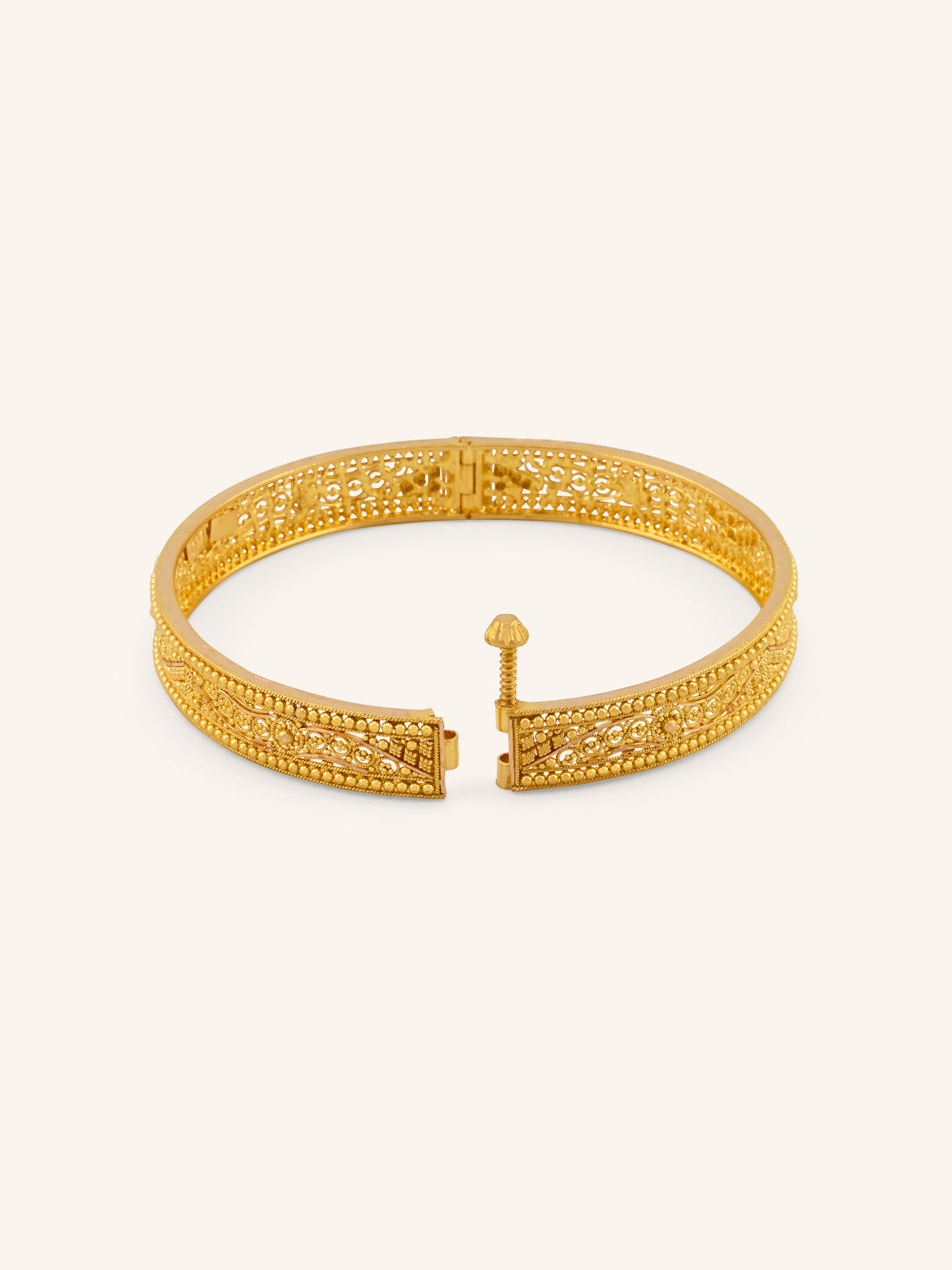 22ct Gold Screw Patta Pair Bangles