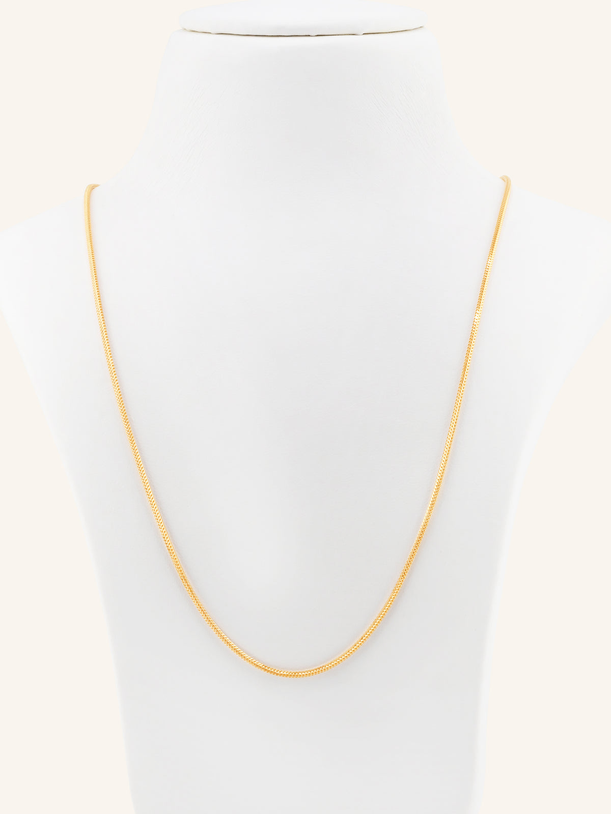 22ct Gold Round Foxtail Chain - 60 cm