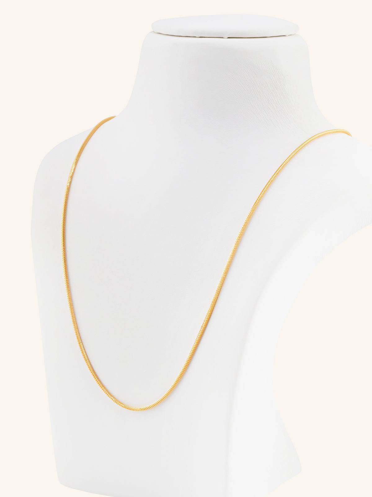 22ct Gold Round Foxtail Chain - 60 cm