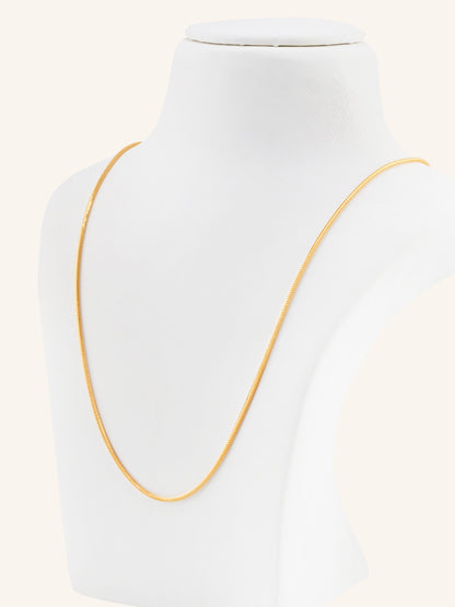 22ct Gold Round Foxtail Chain - 55 cm