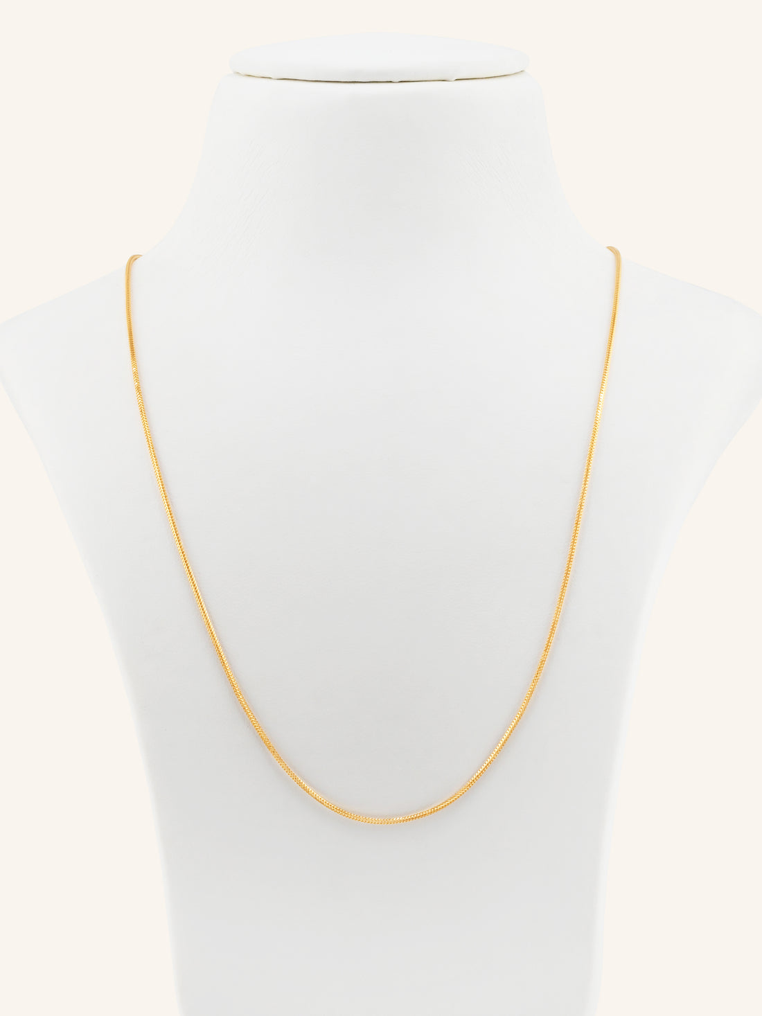 22ct Gold Thin Foxtail Chain - 40 cm