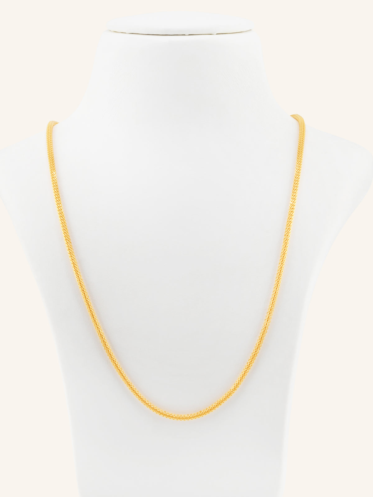22ct Gold Round Foxtail Chain - 50 cm