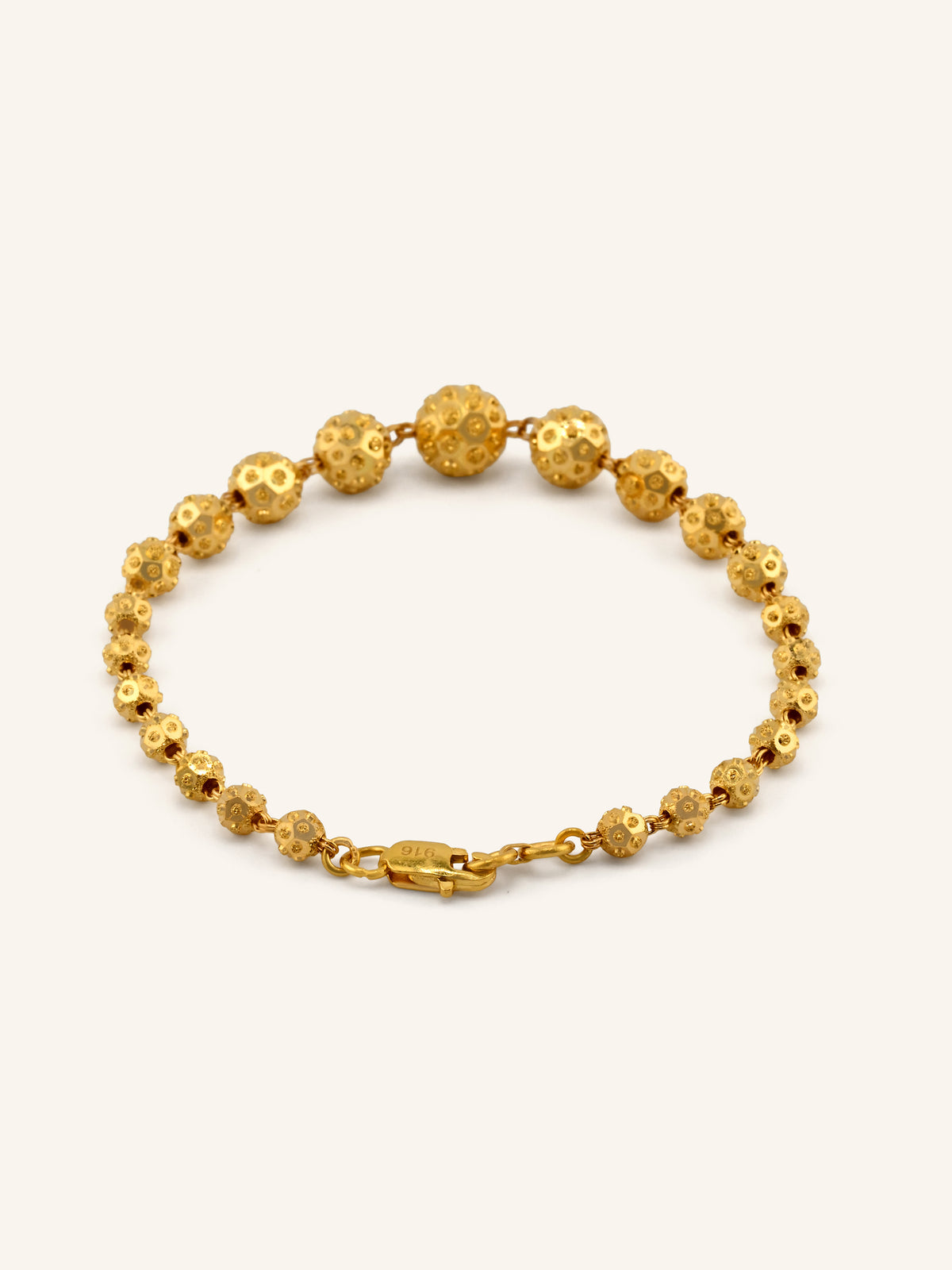 22ct Gold Graduating Ball Bracelet