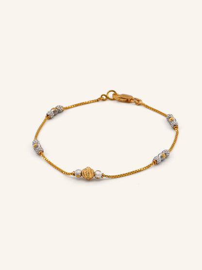 22ct Gold Two Tone Ball Bracelet
