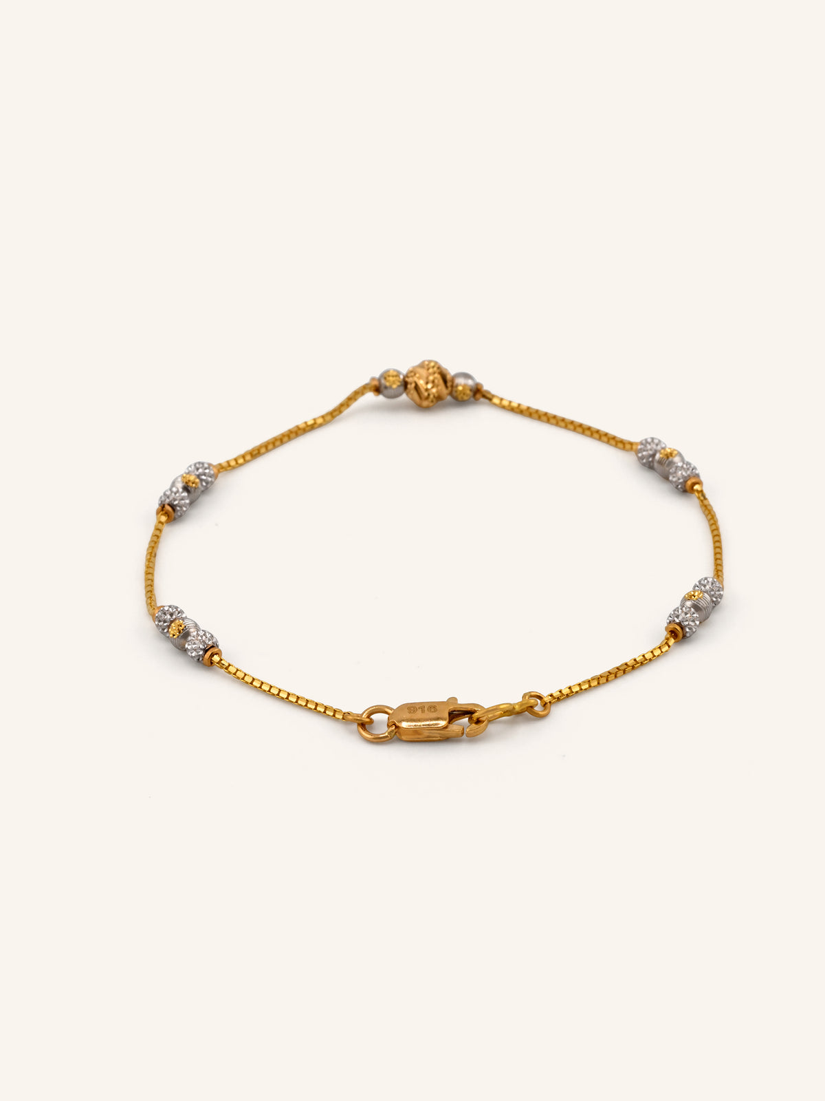 22ct Gold Two Tone Ball Bracelet