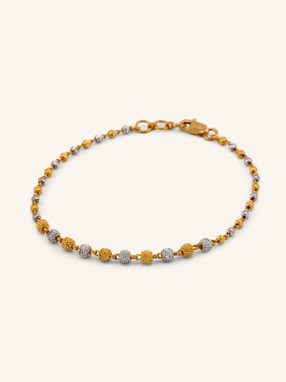 22ct Gold Two Tone Ball Bracelet