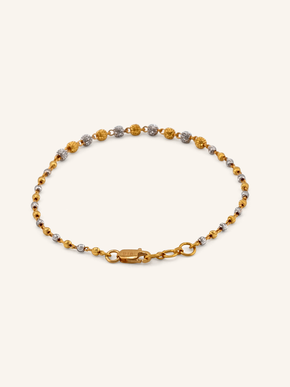 22ct Gold Two Tone Ball Bracelet