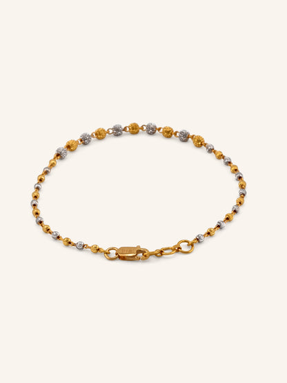 22ct Gold Two Tone Ball Bracelet