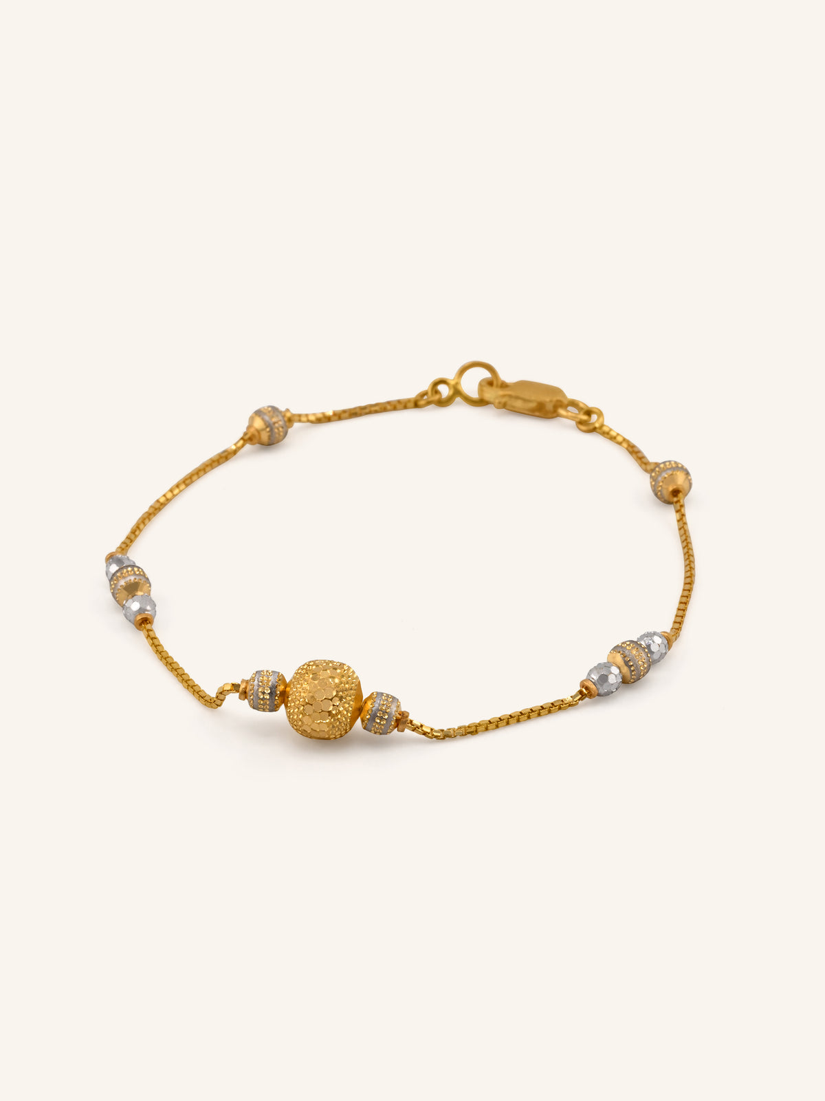 22ct Gold Two Tone Ball Bracelet