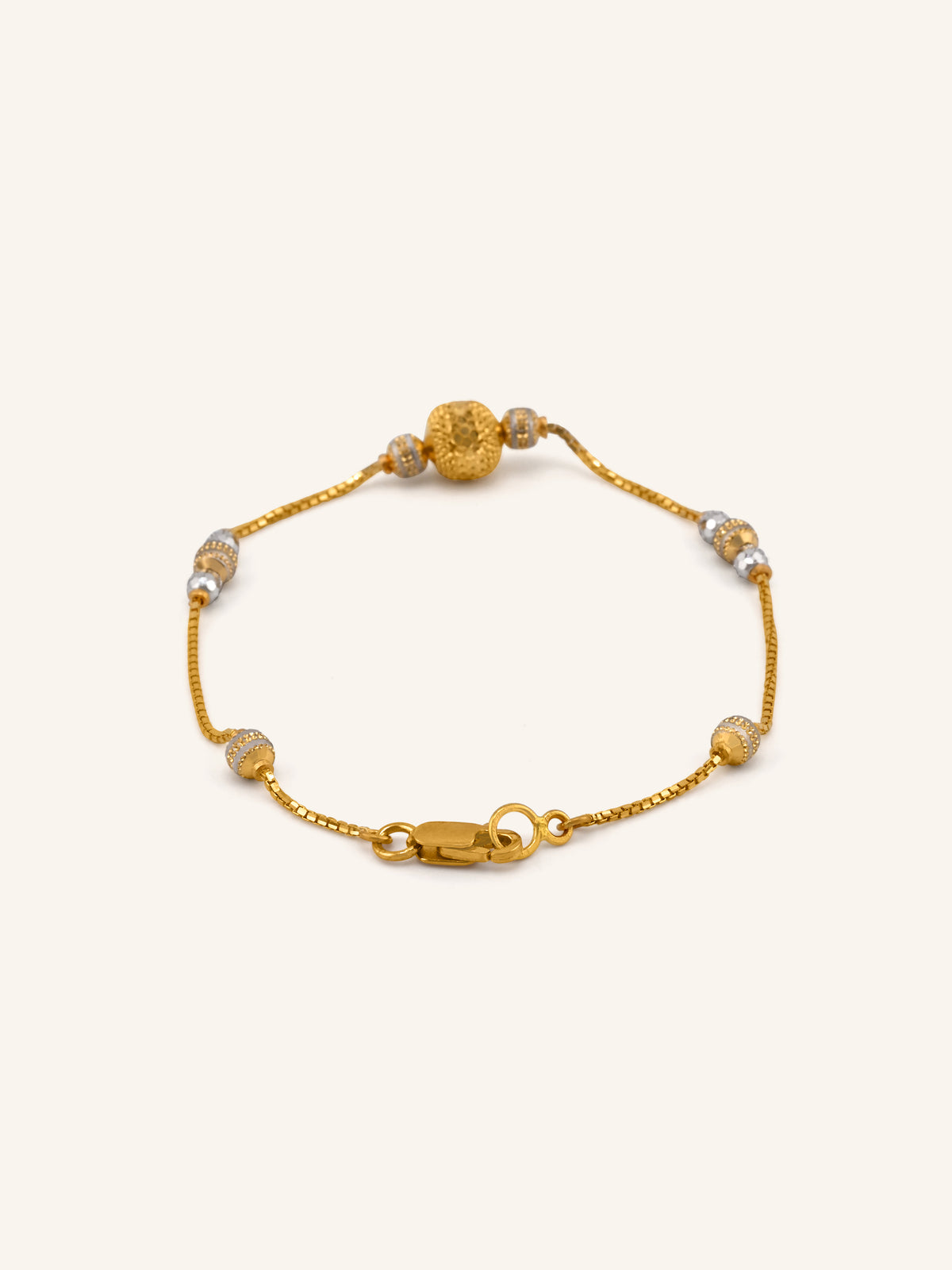 22ct Gold Two Tone Ball Bracelet